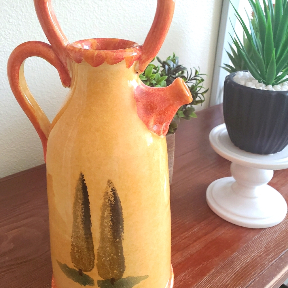 Italian Ceramic Vase Hand Painted in Italy NWT